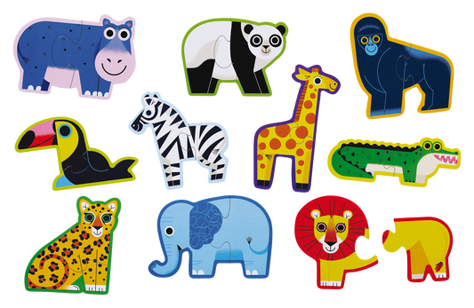 Puzzle Lets Begin - 10 puzzles de 2 pièces - Jungle - 2a+