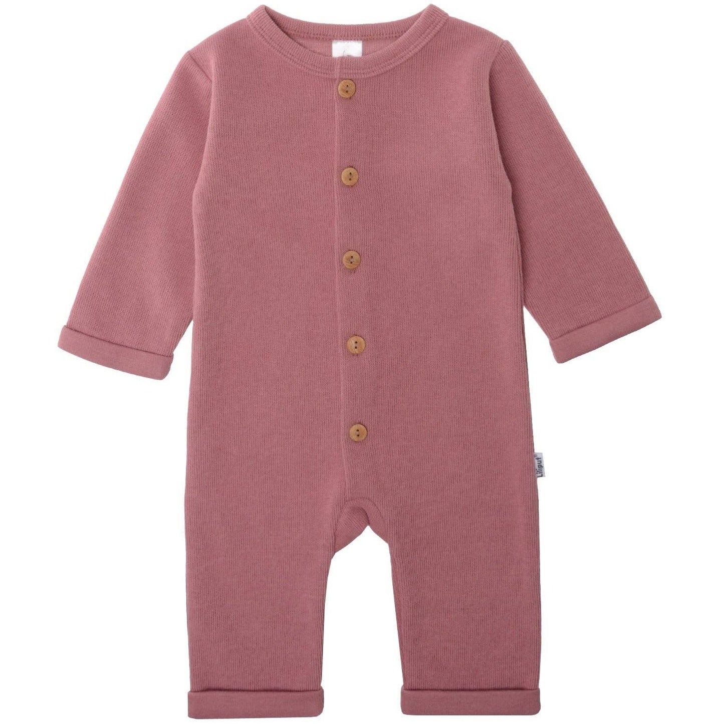 Combinaison en maille côtelée en bois de rose