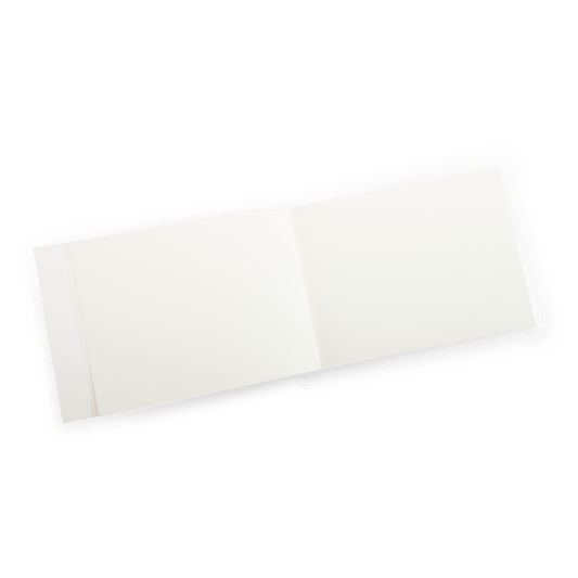 Close-up of blank high-quality paper pages in Moulin Roty drawing album