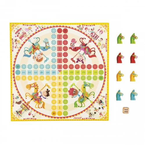 Coffret multi jeux carrousel bois et carton