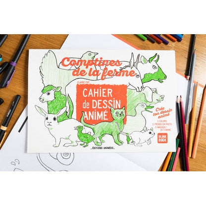 BlinkBook Le Cahier de Dessin Animé Les Comptines de la ferme