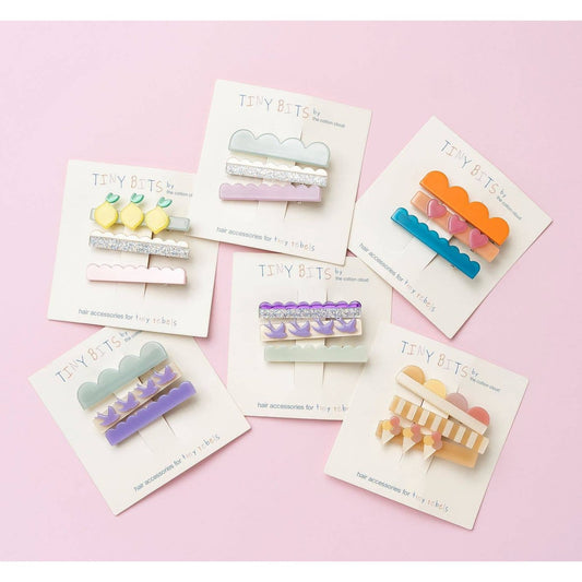 Pastel and glitter hair clip variety pack for kids