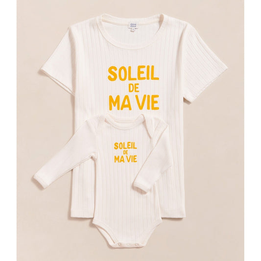 Le body Soleil de ma vie en coton bio - crème