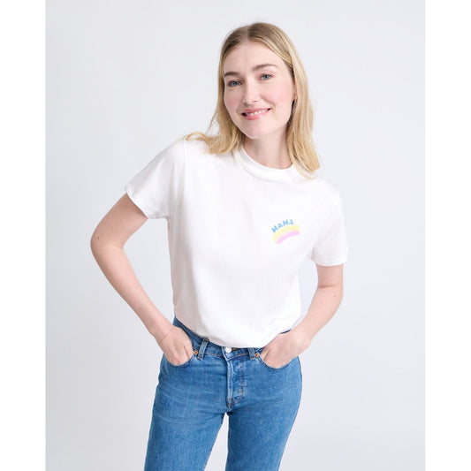 Le t-shirt Mama rainbow en coton bio - blanc