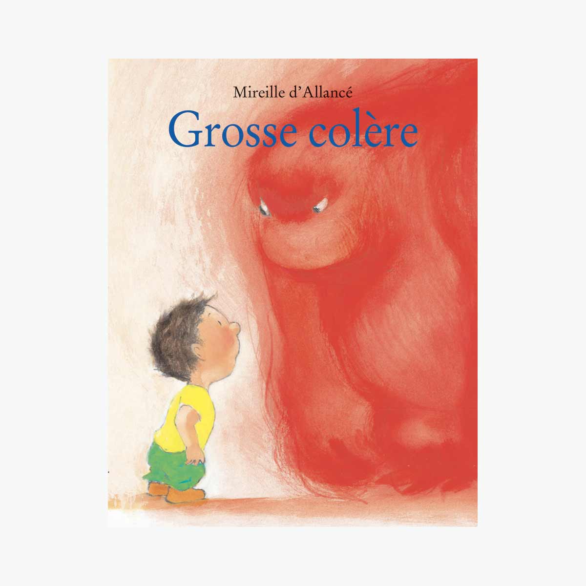 Grosse colère children's book by Mireille d'Allancé, illustrated cover showing boy and red anger figure