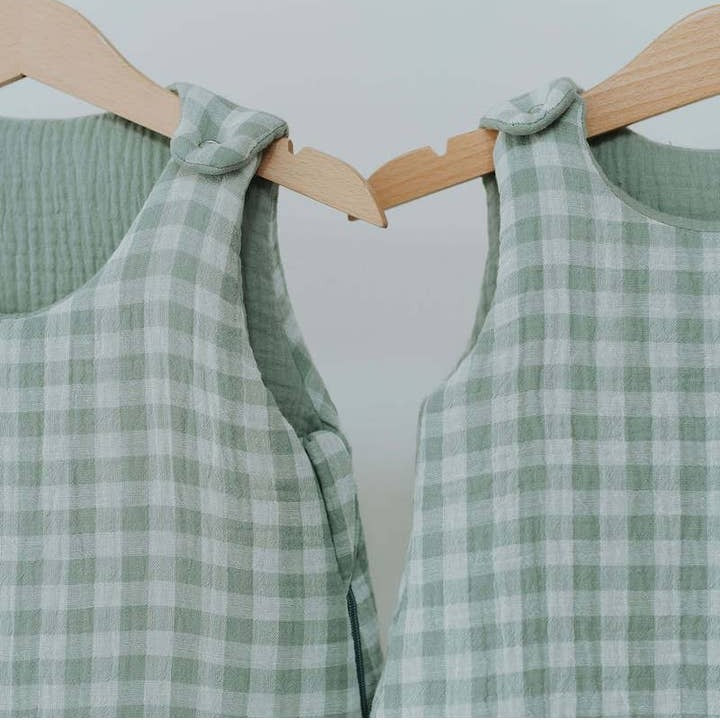 Gigoteuse vichy vert de gris 0-6 mois