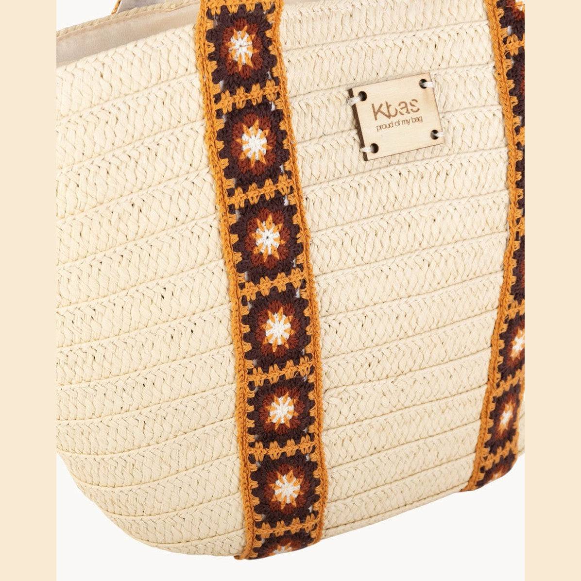 Panier en fibre naturelle avec fermeture éclair couleur naturelle