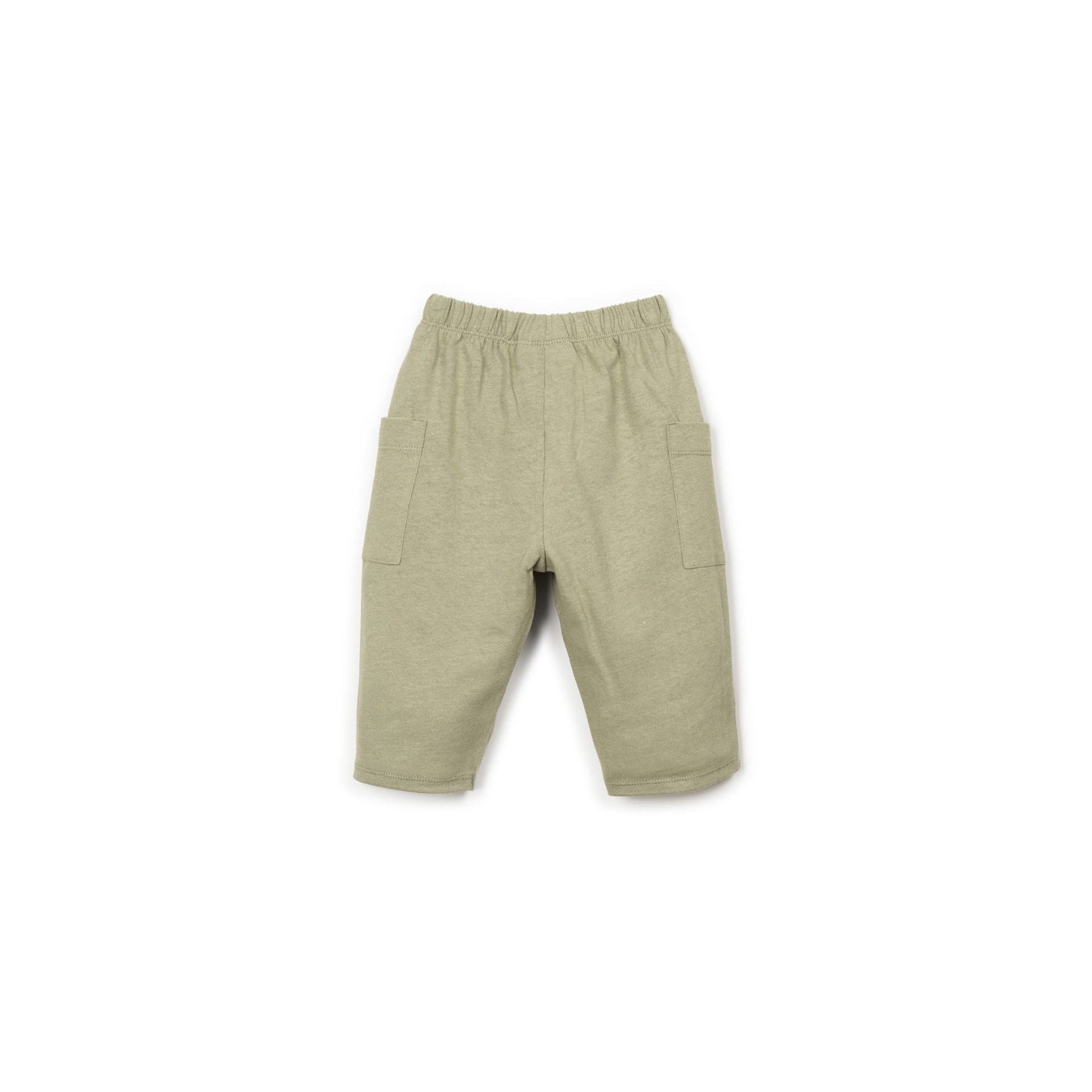 Pantalon en coton et lin kaki