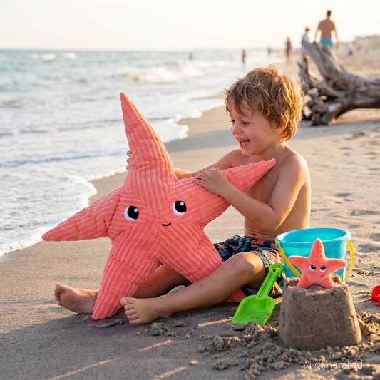 Peluche Wahou l'étoile de mer maman et son bébé corail