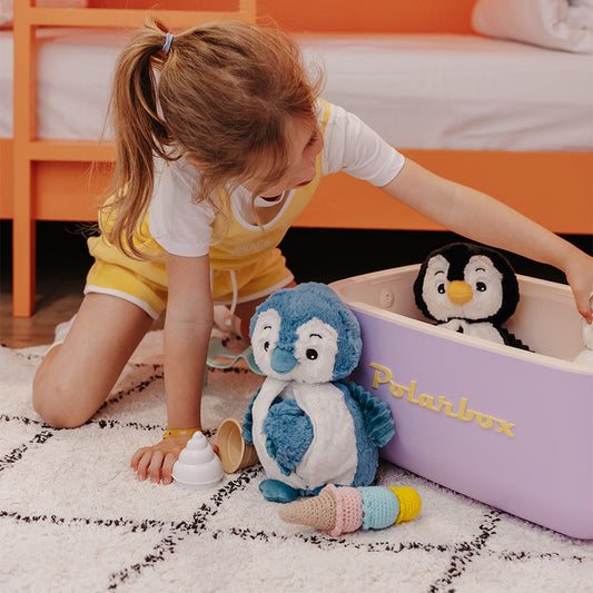 Peluche pingouin Iglou maman et son bébé bleu