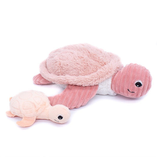 Peluche tortue Sauvenou maman et son bébé rose - Les Ptipotos