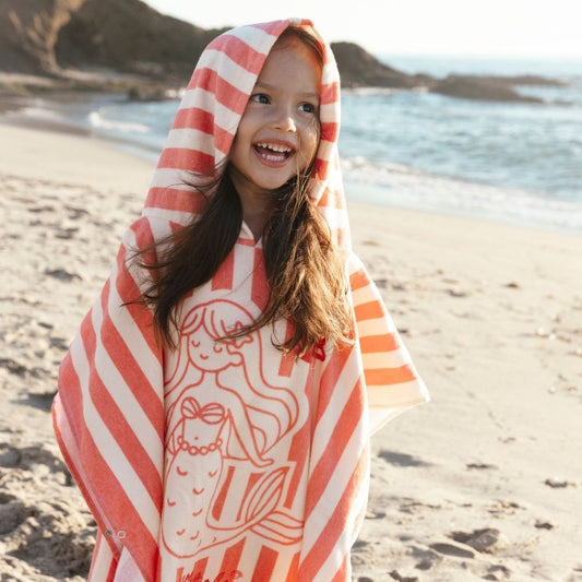 Poncho de plage rose Mermazing pour enfants - 65 x 65 cm