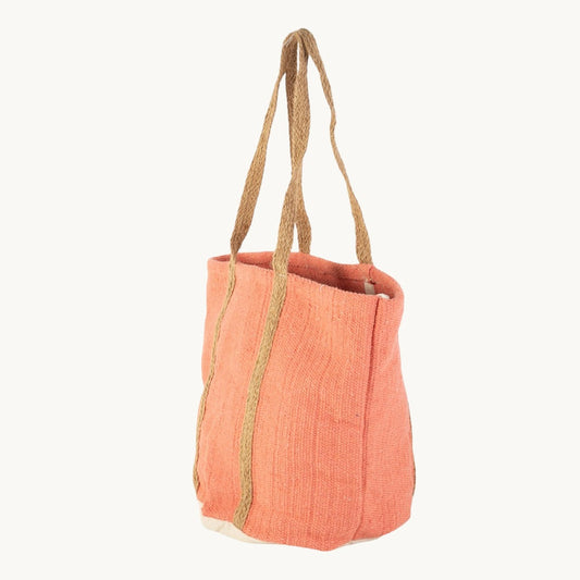 Sac en coton et jute corail