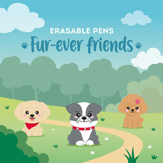Set de 3 Stylos Effaçables Fur-ever Friends