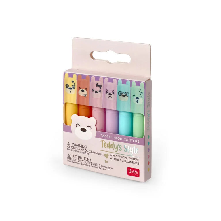 Set de 6 Mini Surligneurs Ours - Teddy’s Style