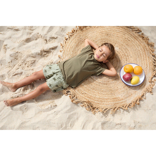 Short en coton imprimé palmiers