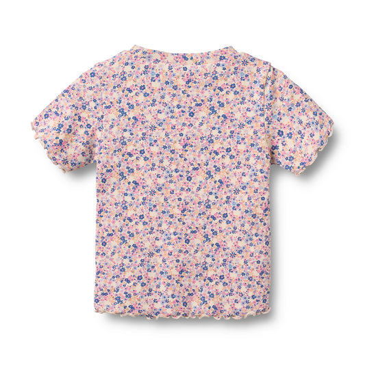 T-shirts côtelés manches courtes avec imprimé signature pour enfant