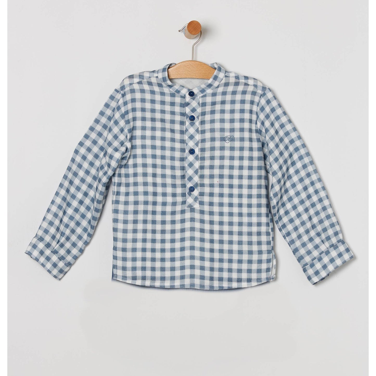 Chemise à Carreaux Bleu Nuageux Enfant - COCO ACQUA