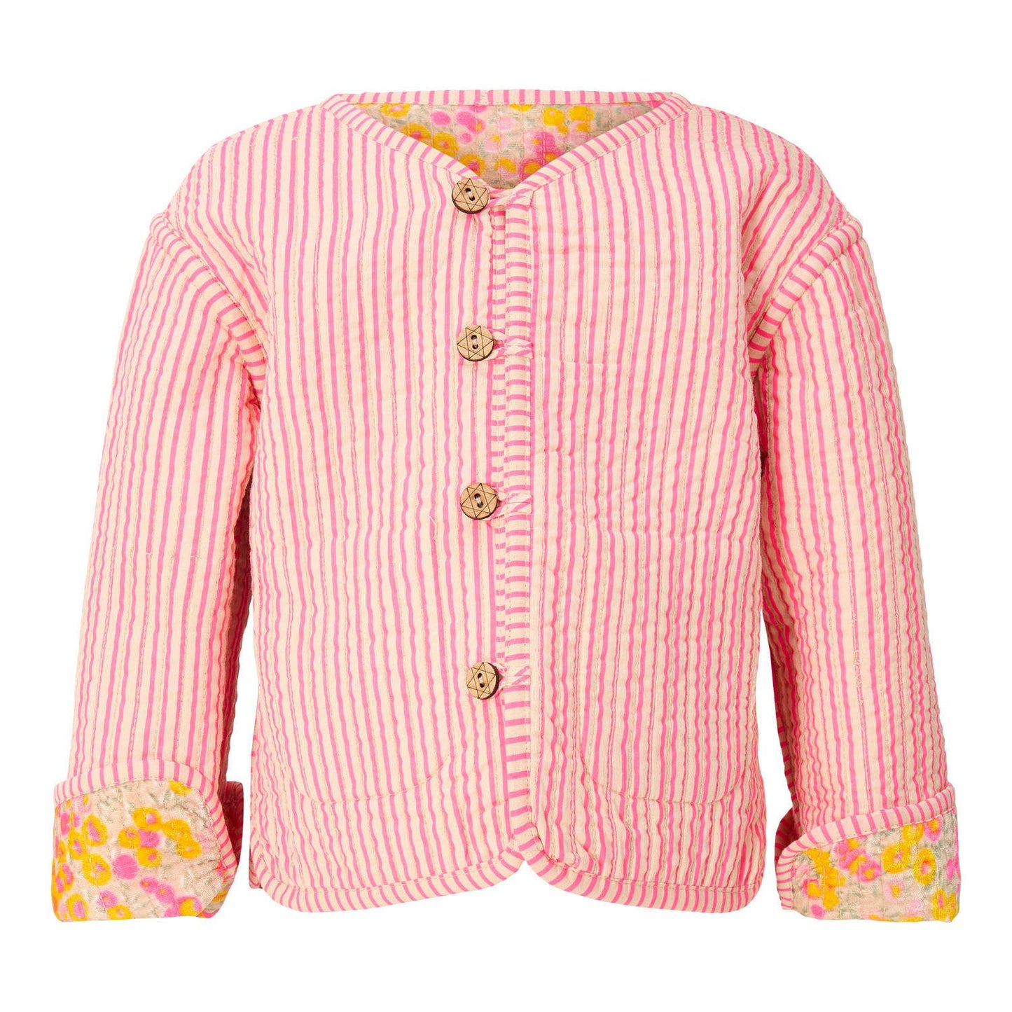 Veste Ella beige papier réversible en velours matelassé