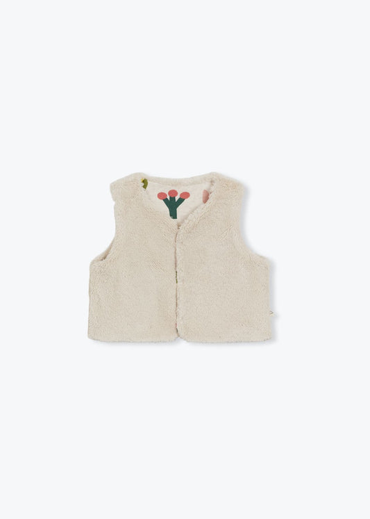 Gilet Bébé Molleton Fleurs réversible
