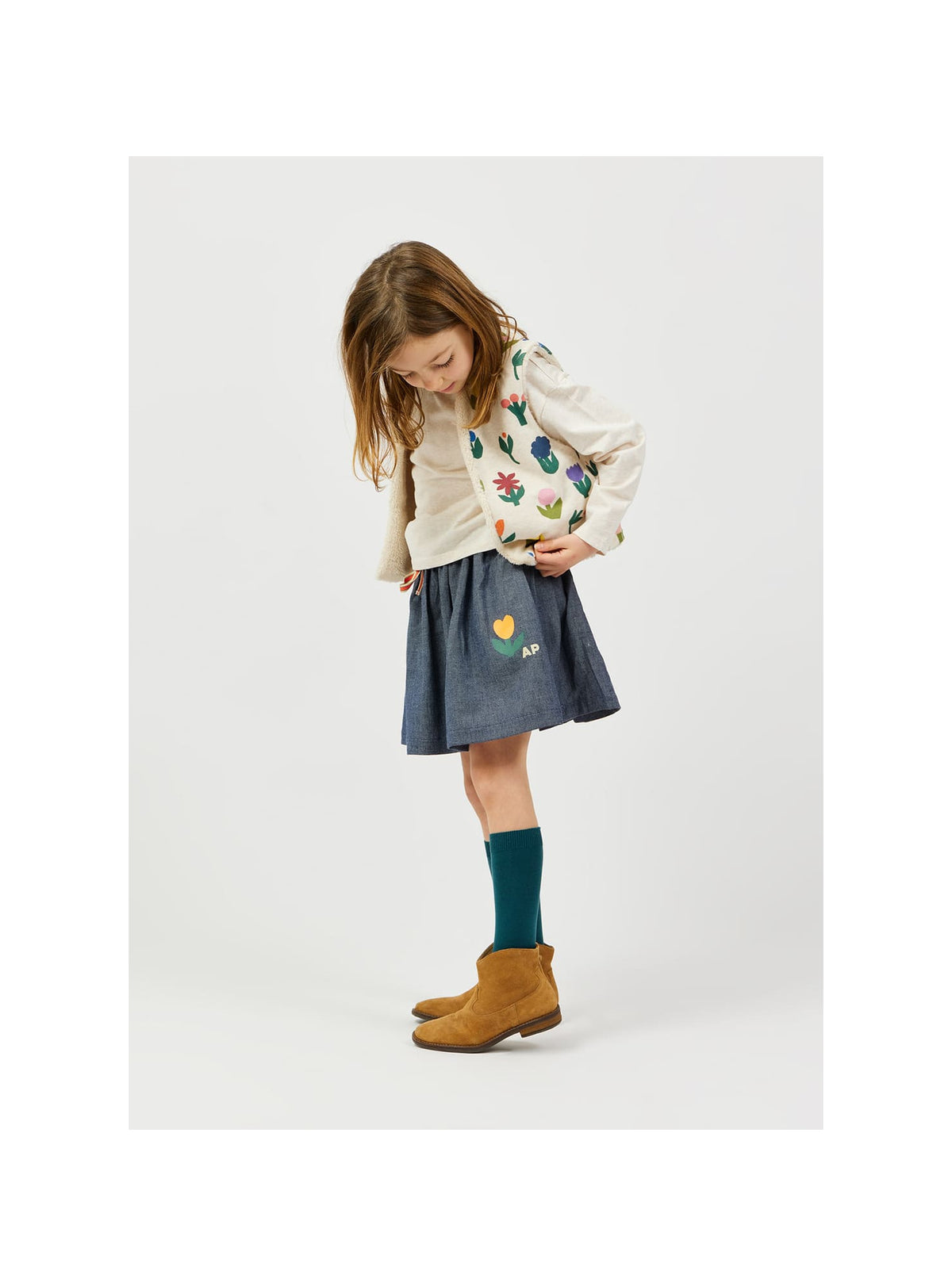 Gilet Molleton Fleurs Sherpa