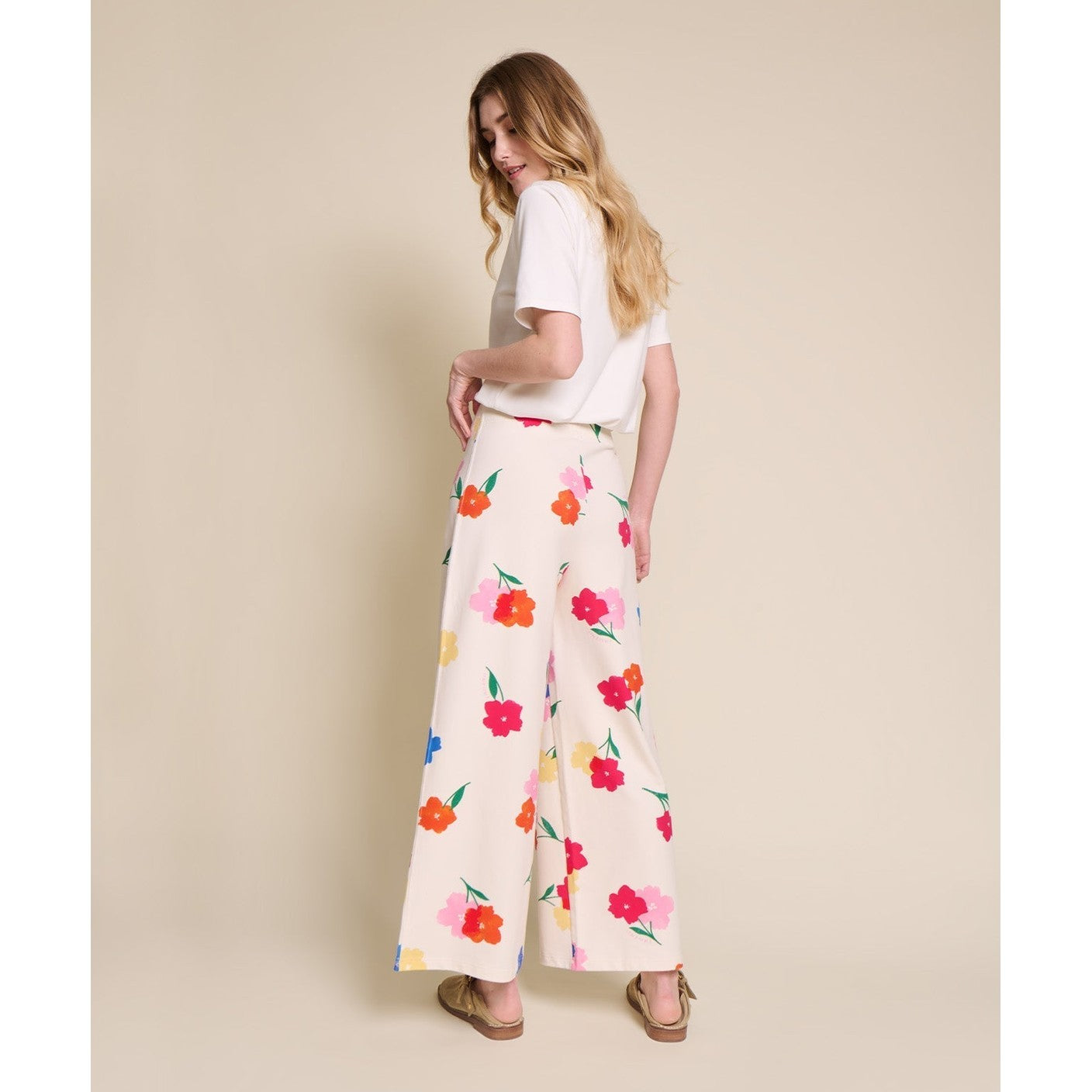 Le pantalon Pauline en coton bio - Anémones bouquet