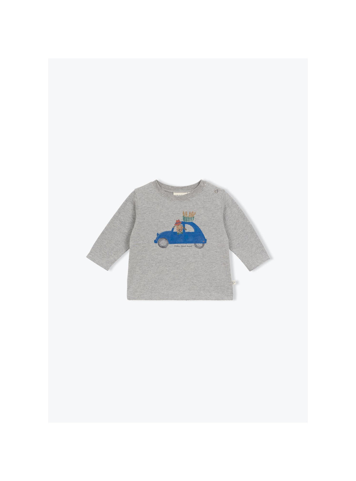 T-shirt bébé voiture gris chiné