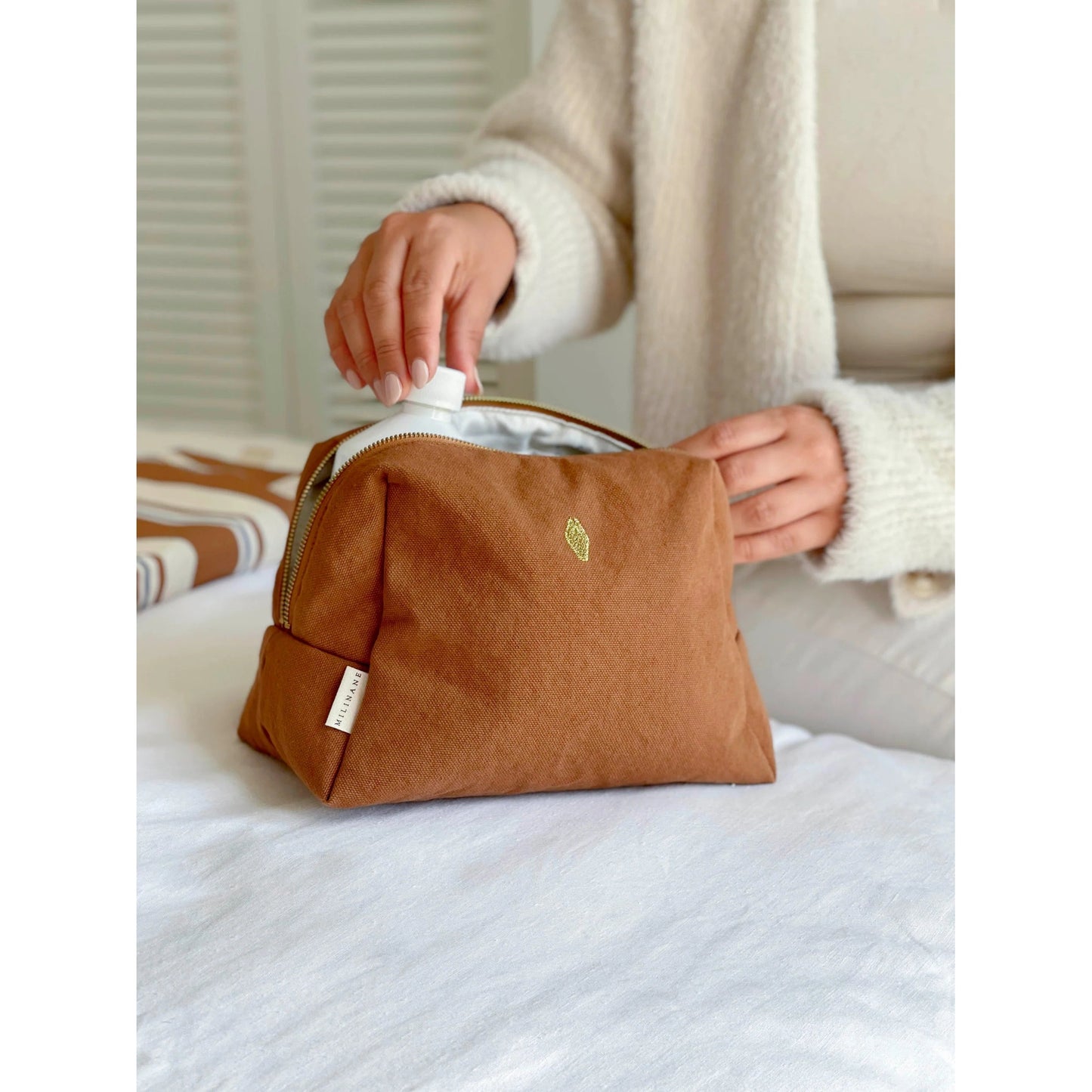 Trousse de toilette - JADE Camel