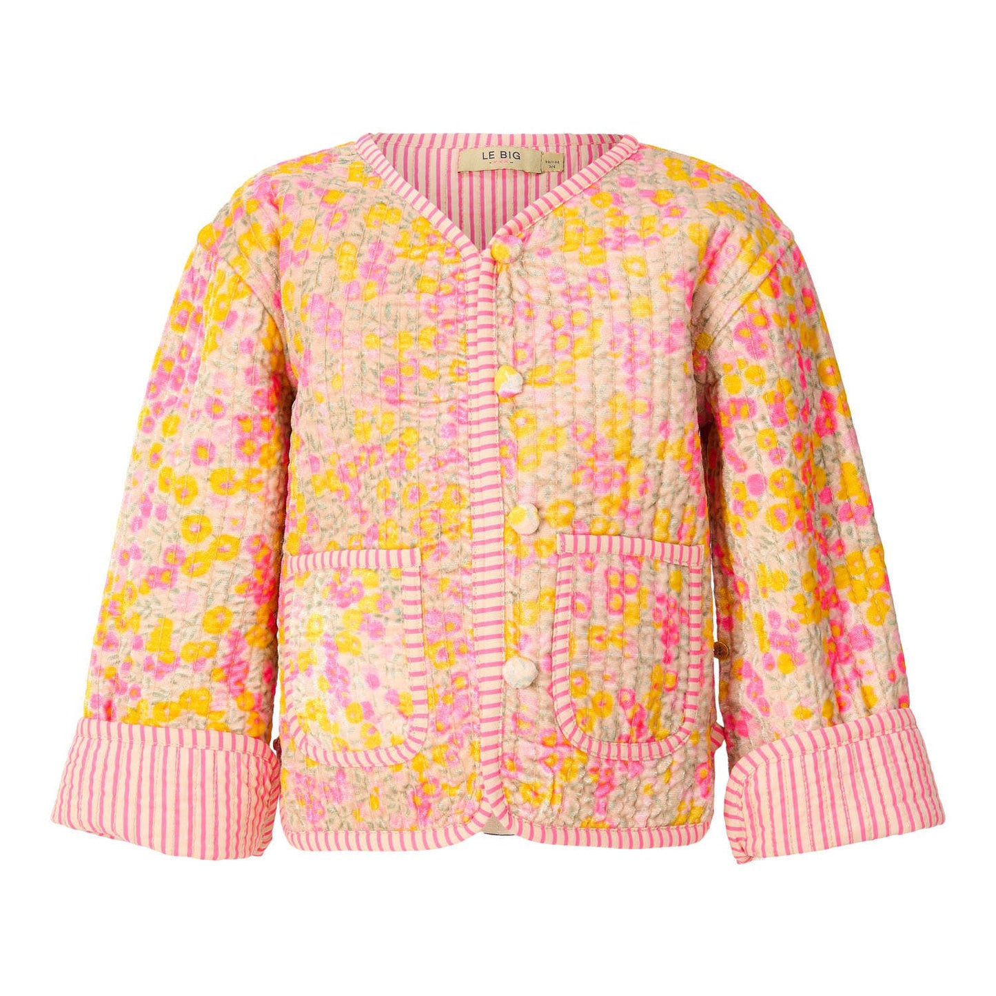 Veste Ella beige papier réversible en velours matelassé