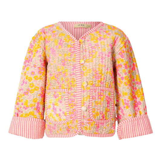 Veste Ella beige papier réversible en velours matelassé