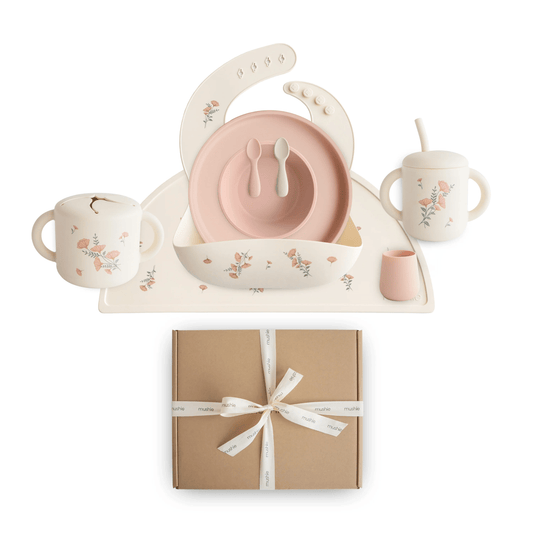 Coffret repas enfant – Fleurs roses