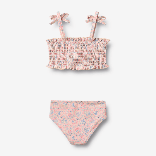 Bikini Carla rose à cœurs et fleurs