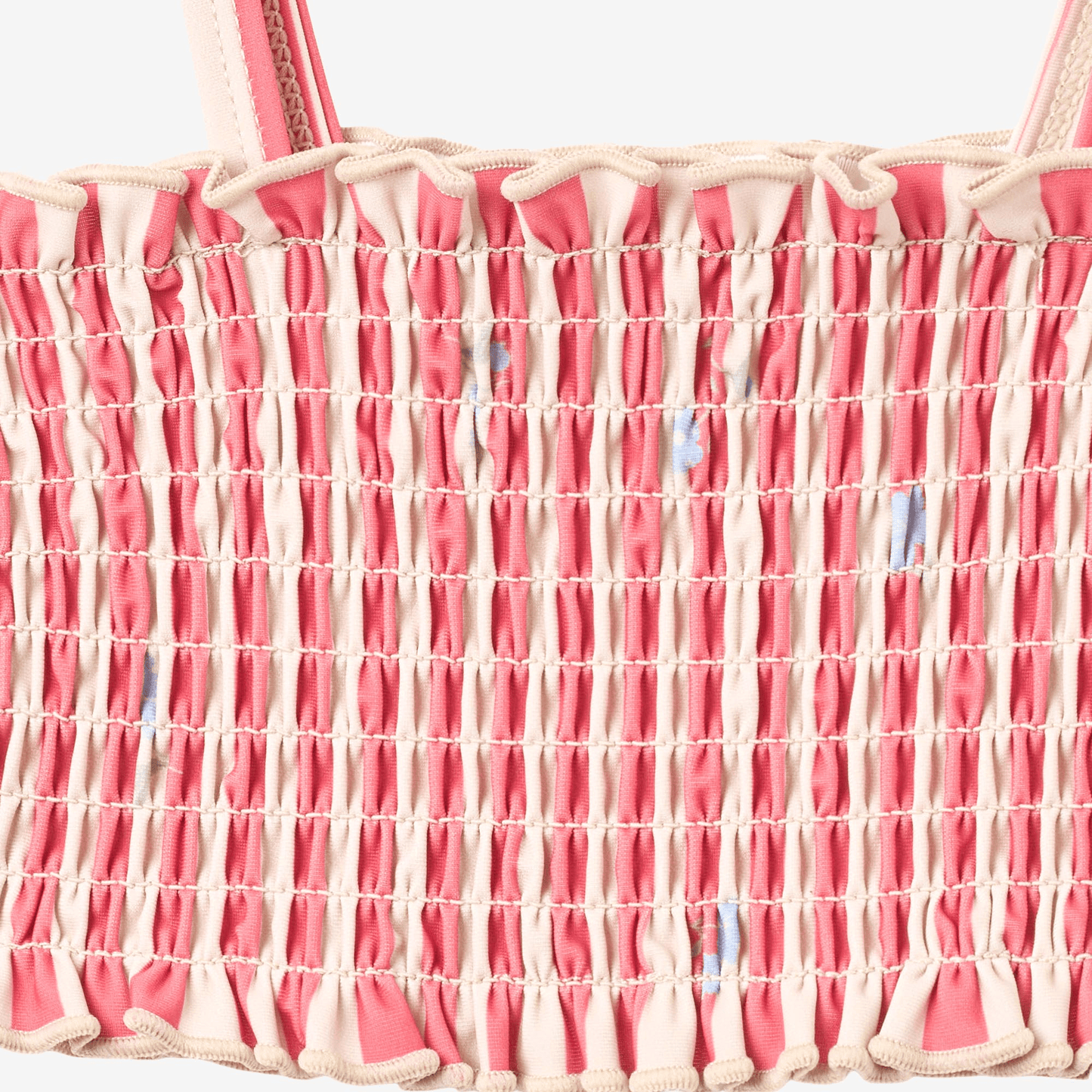 Bikini Carla rouge à rayures et fleurs