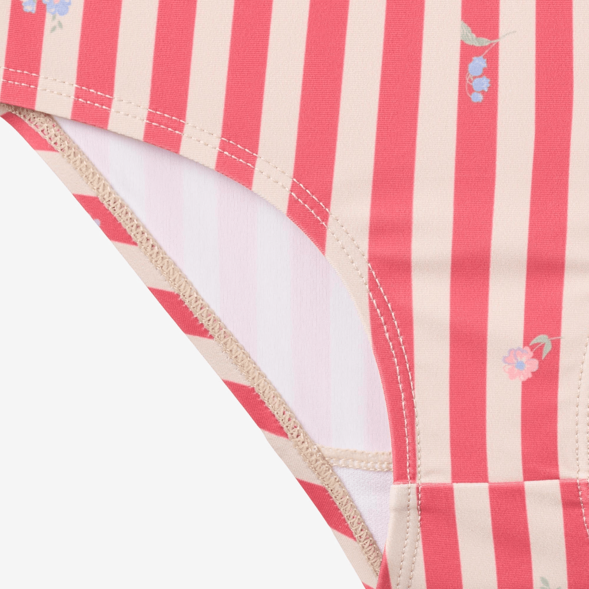 Bikini Carla rouge à rayures et fleurs