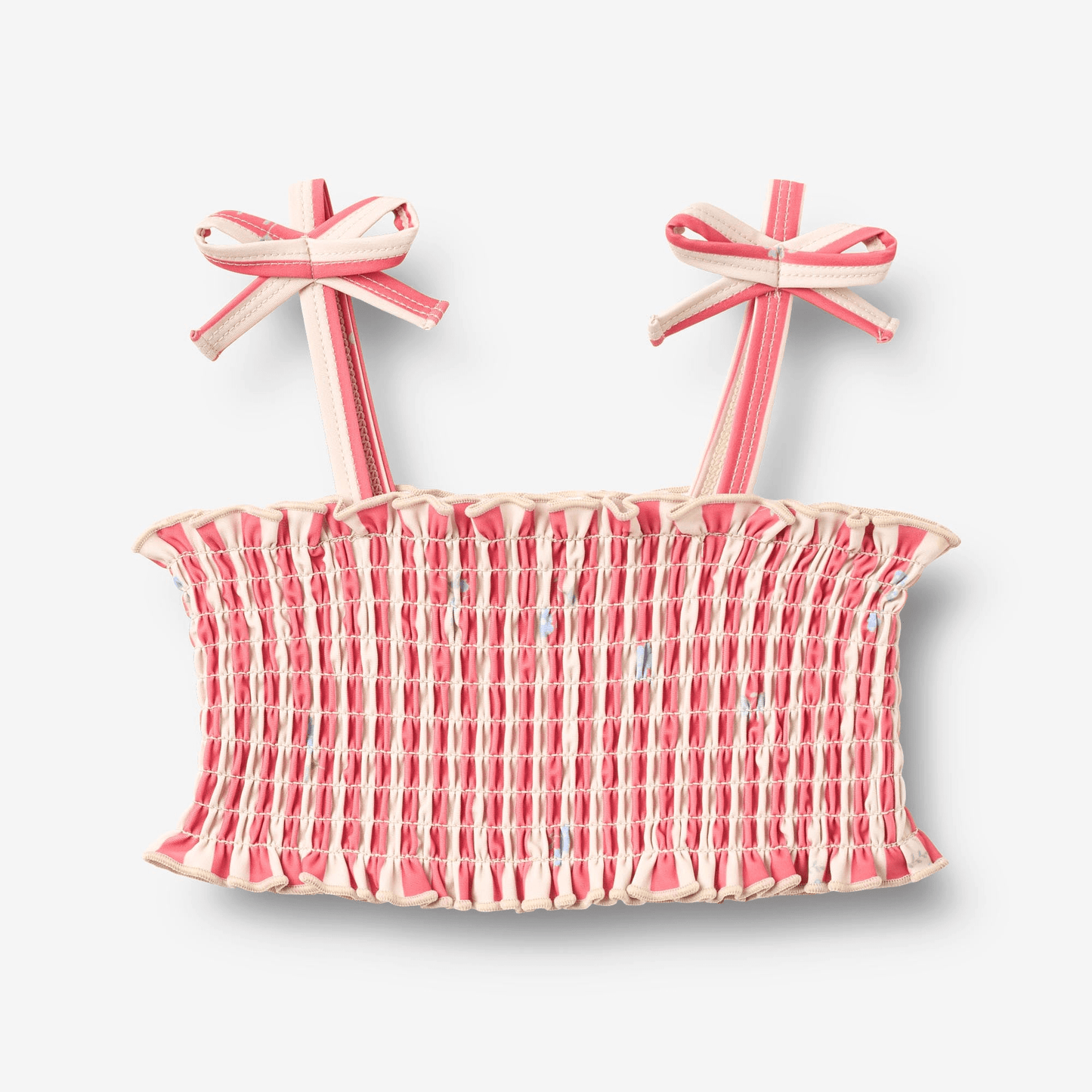 Bikini Carla rouge à rayures et fleurs