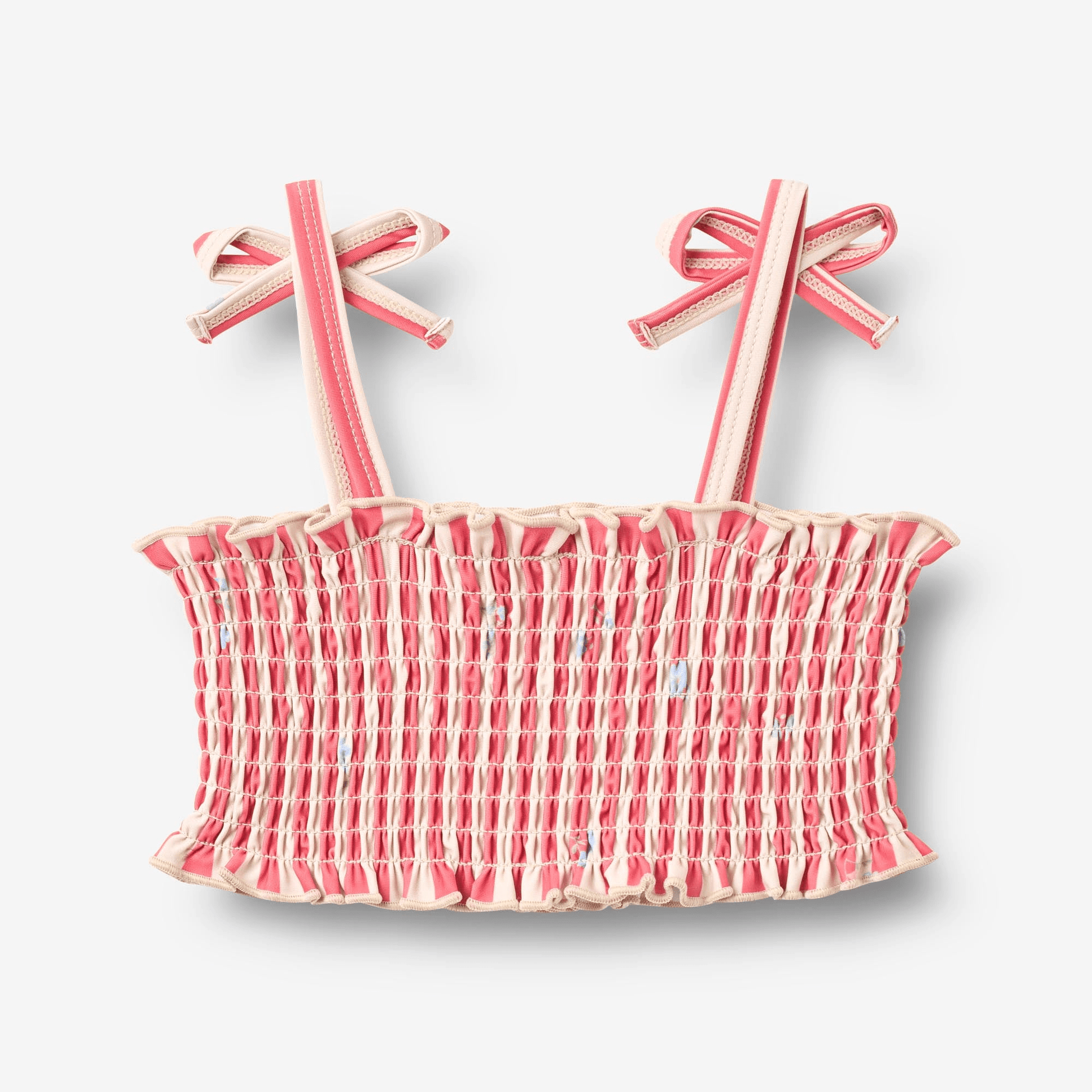 Bikini Carla rouge à rayures et fleurs