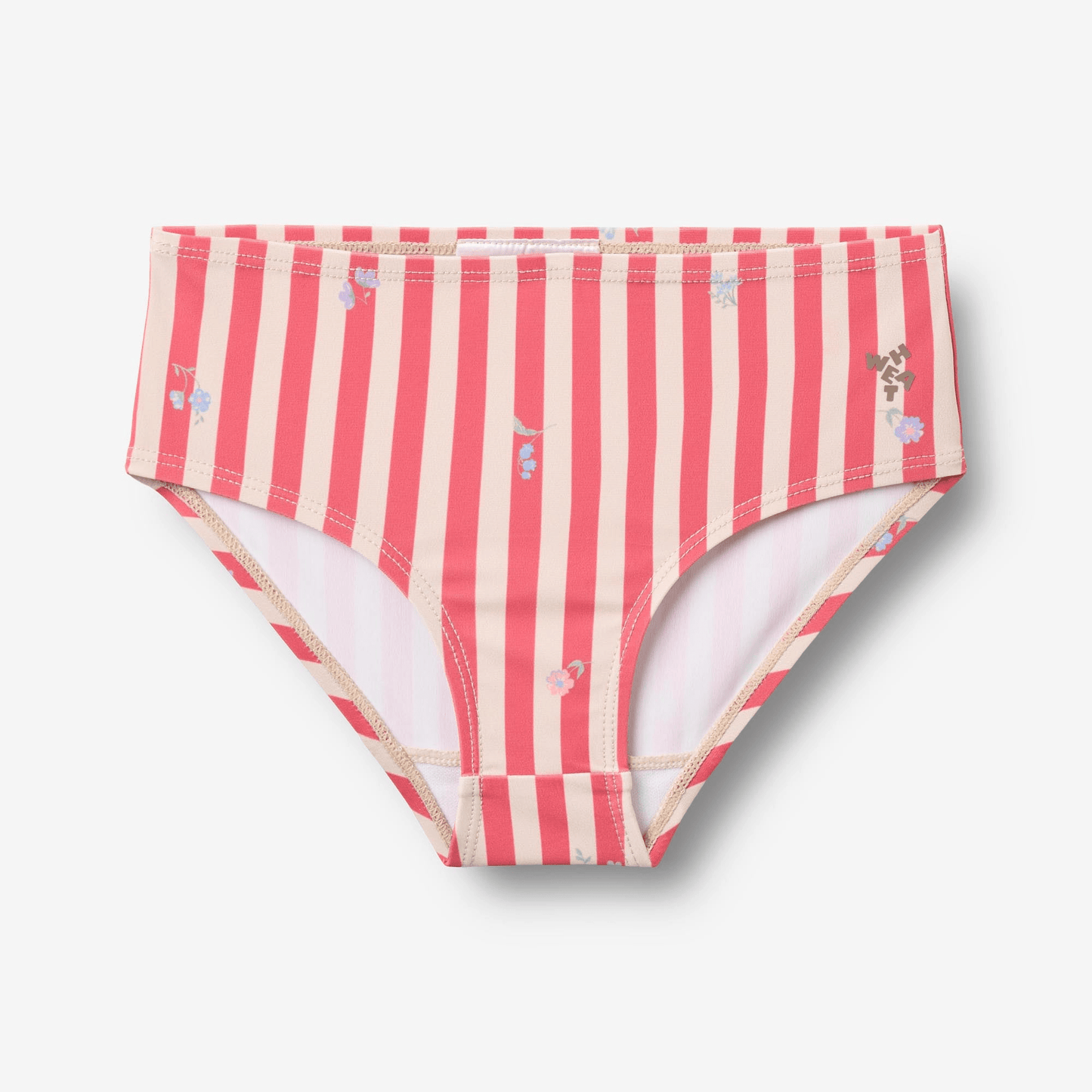 Bikini Carla rouge à rayures et fleurs