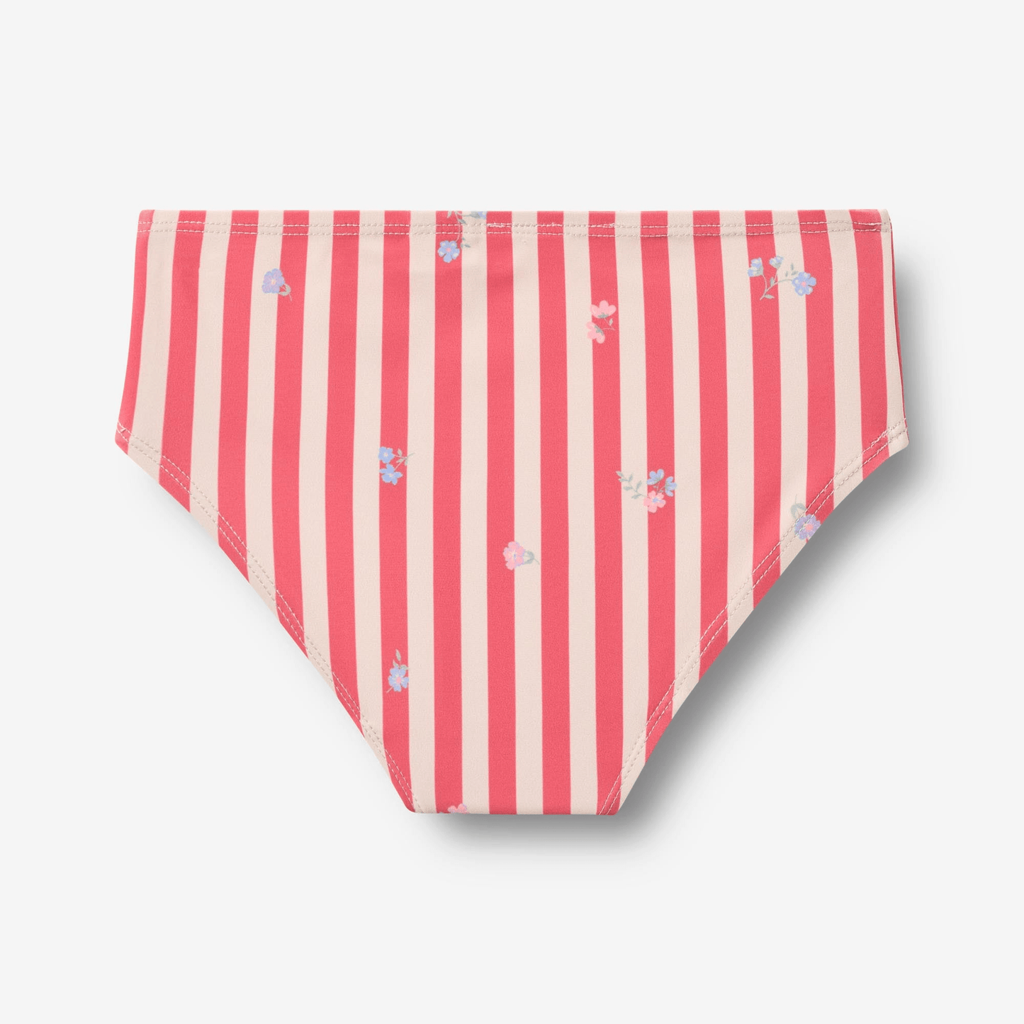 Bikini Carla rouge à rayures et fleurs