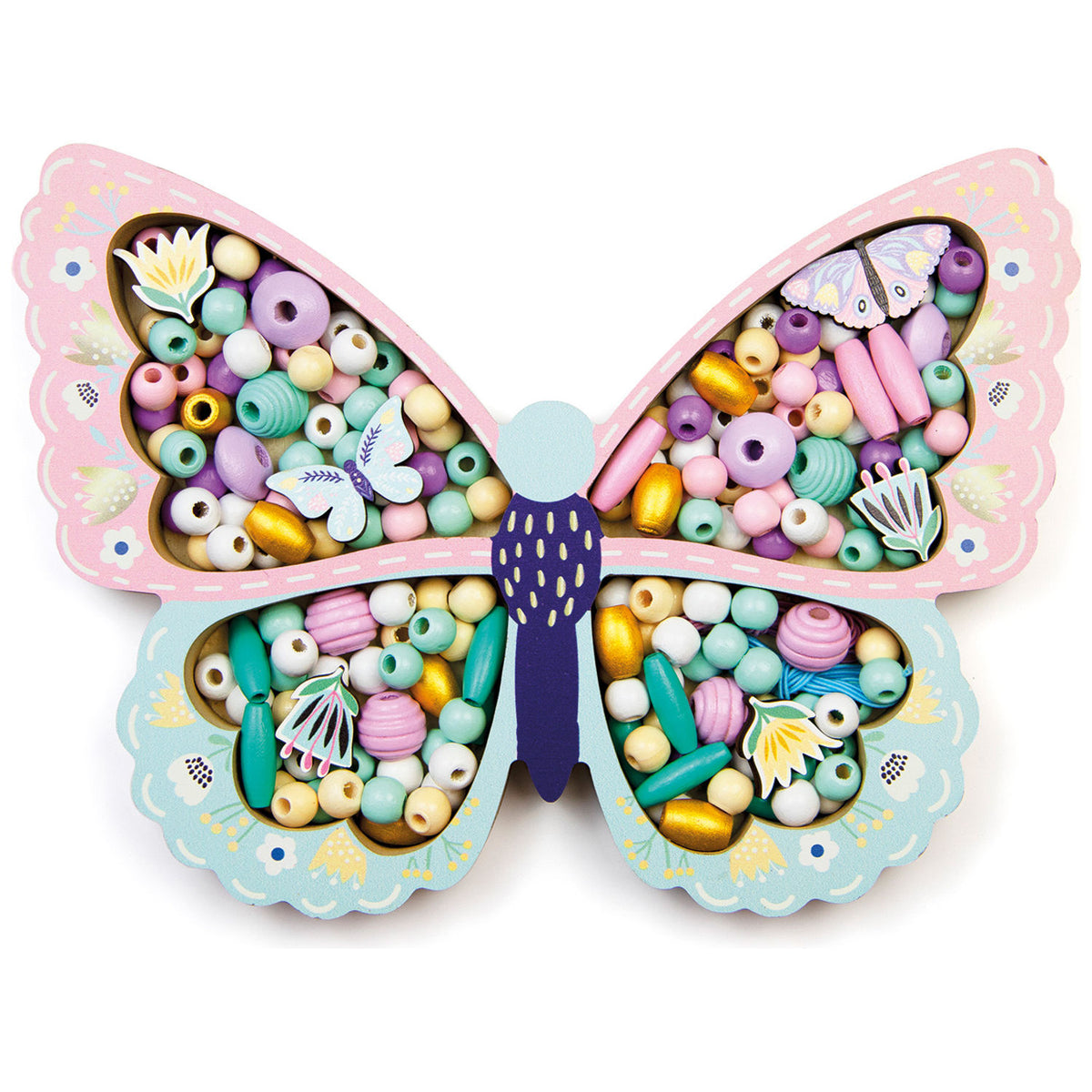 Les Perles - Coffret perles bois papillon