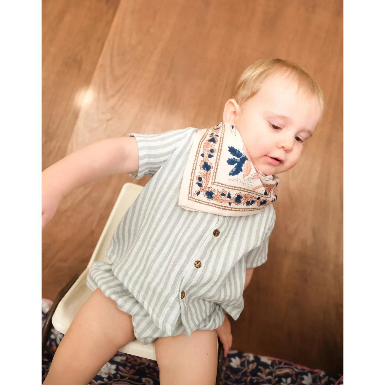 Foulards Bébé, Enfant Delhi Prusse 5O cm