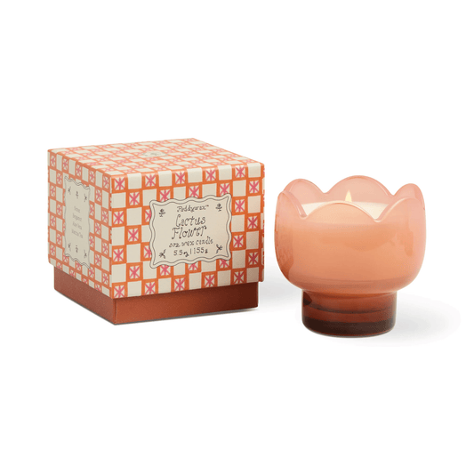 Bougie Tulip en verre rose & orange brûlé – Senteur Senteur Fleur de Cactus 155 g