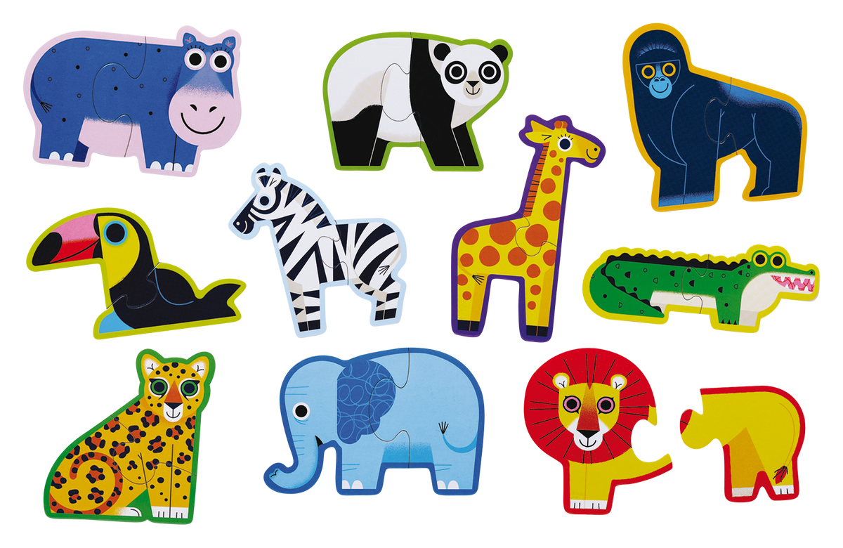 Puzzle Lets Begin - 10 puzzles de 2 pièces - Jungle - 2a+
