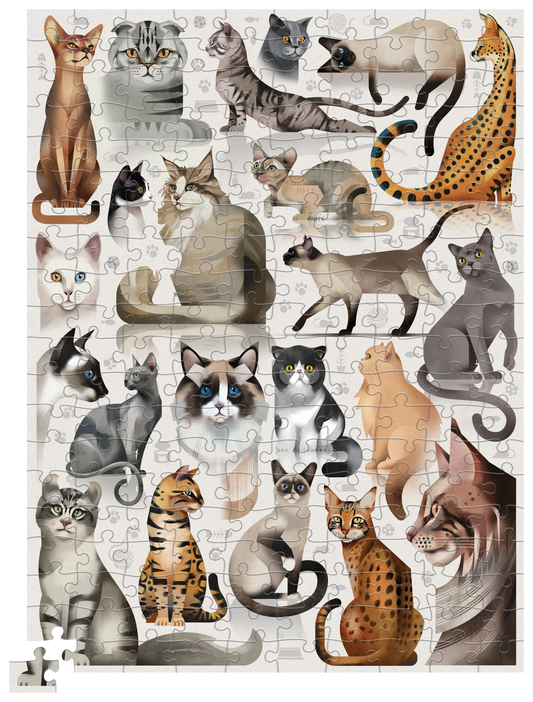 Puzzle + Poster - 200 pièces - Puzzle + Poster Animaux du monde - 6a+