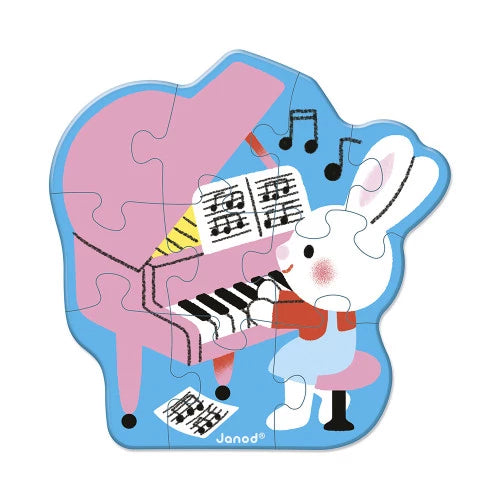 Rabbit piano wooden puzzle with Janod label