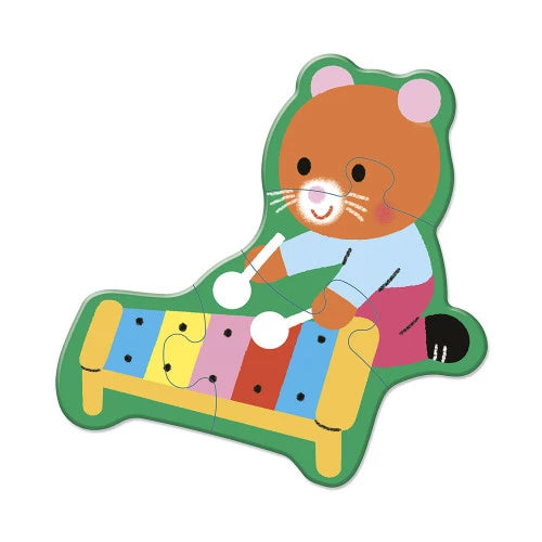 Brown bear xylophone wooden puzzle for ages 2+