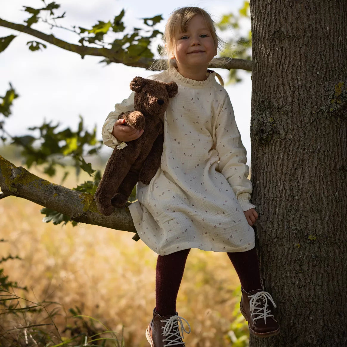 Robe courte en mousseline à volants