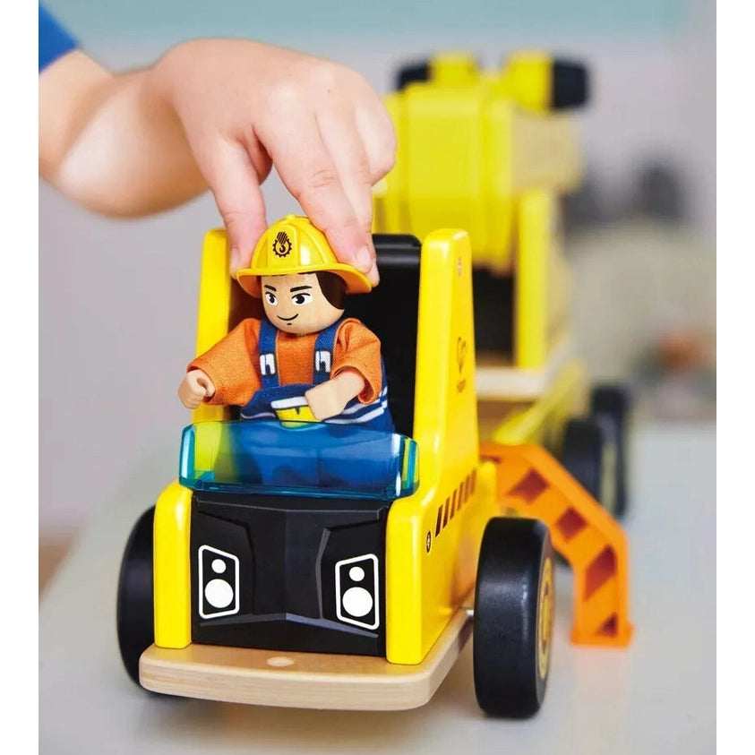 Grande grue de chantier en bois - Jouet d'imitation