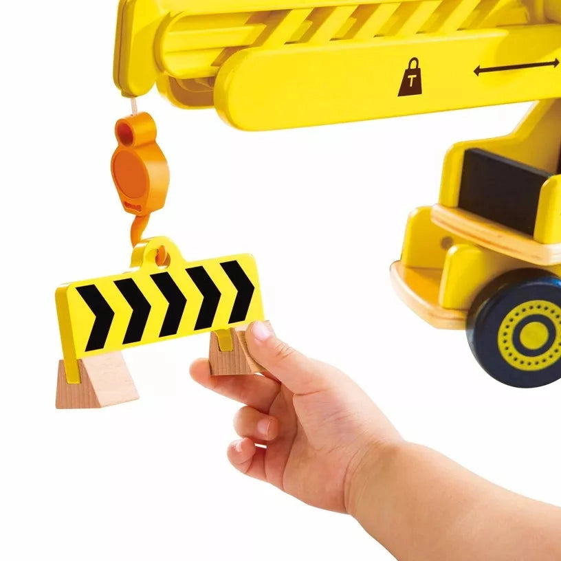 Grande grue de chantier en bois - Jouet d'imitation