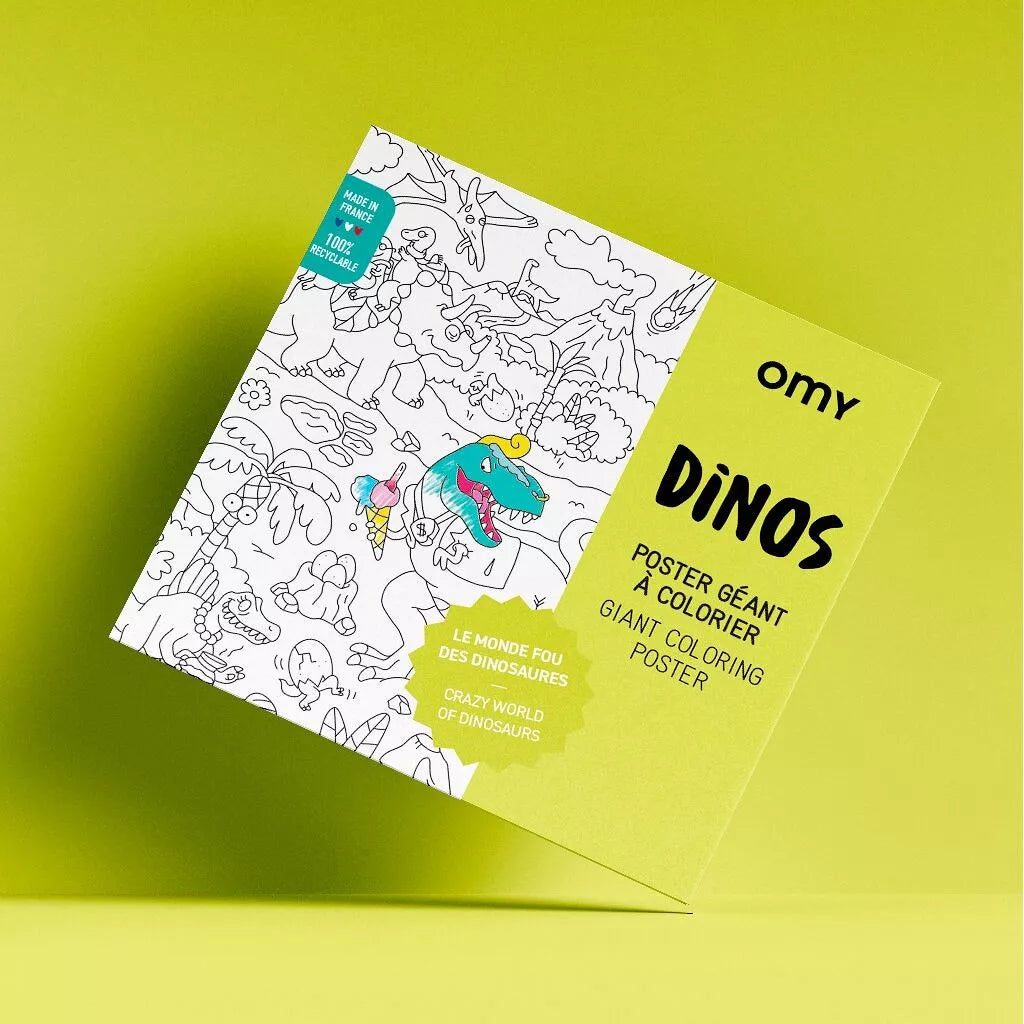 OMY - Poster géant à colorier Dinos