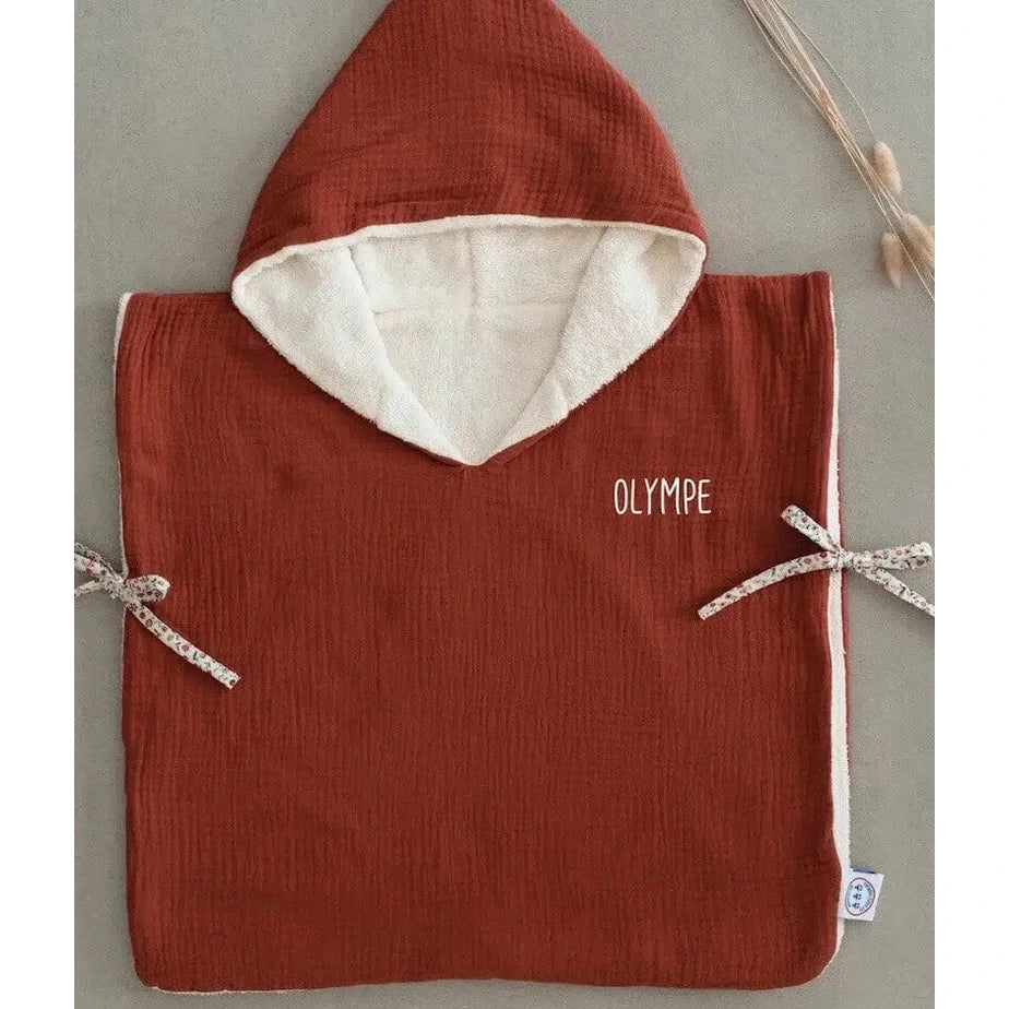 Poncho de bain écru